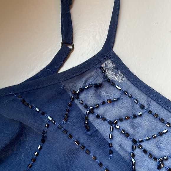 Free People Indigo Beaded Slip Dress - Picture 6 of 8